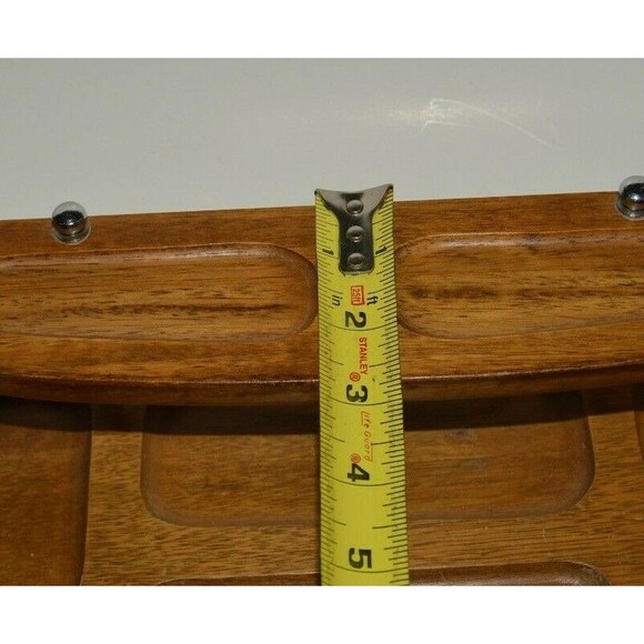 Vintage MINTY Wooden Men's Dresser Jewelry Watch Cuff Links Tie Bars Organizer - Picture 7 of 7